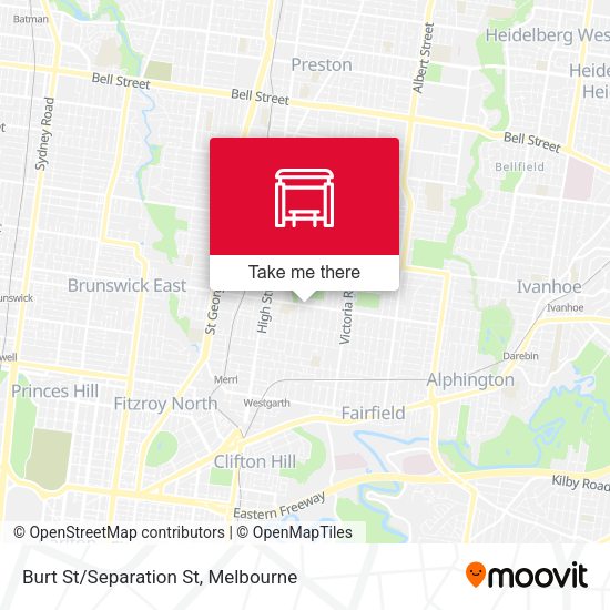 Burt St / Separation St (Northcote) map