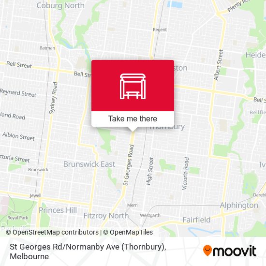 St Georges Rd / Normanby Ave (Thornbury) map