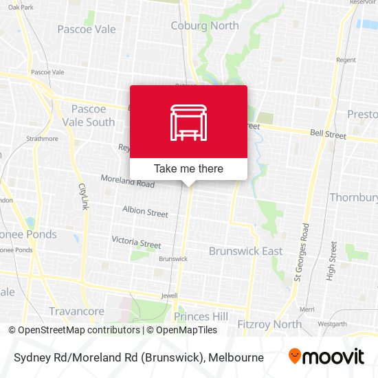 Mapa Sydney Rd / Moreland Rd (Brunswick)