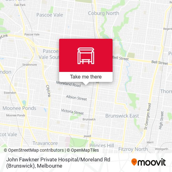 John Fawkner Private Hospital / Moreland Rd (Brunswick) map
