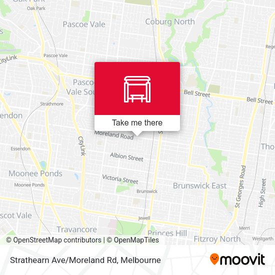 Strathearn Ave/Moreland Rd map