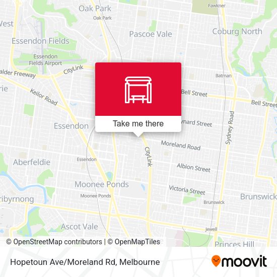 Hopetoun Ave/Moreland Rd map