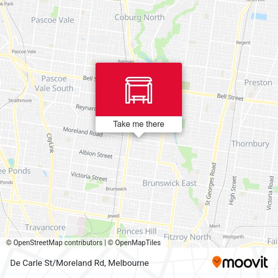 De Carle St/Moreland Rd map