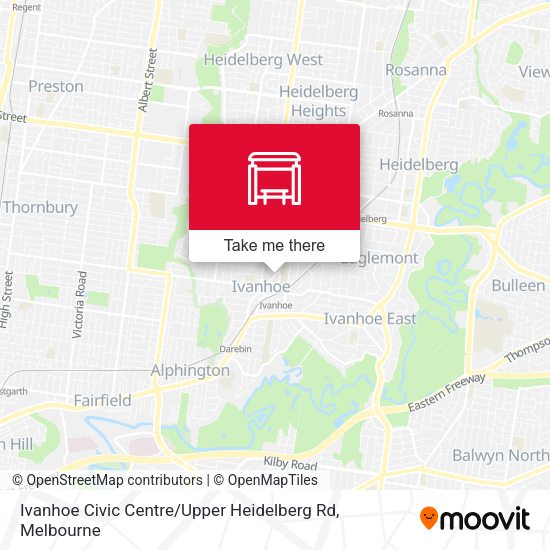 Ivanhoe Civic Centre / Upper Heidelberg Rd map