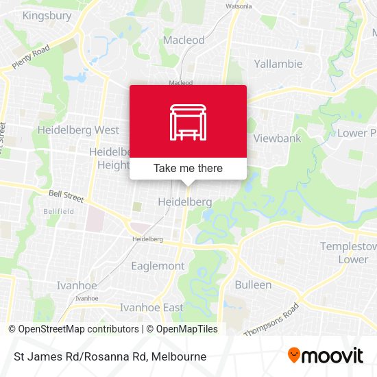 St James Rd/Rosanna Rd map