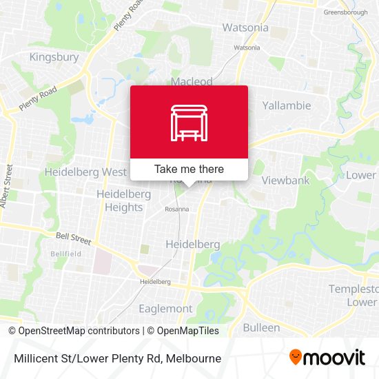 Millicent St/Lower Plenty Rd map