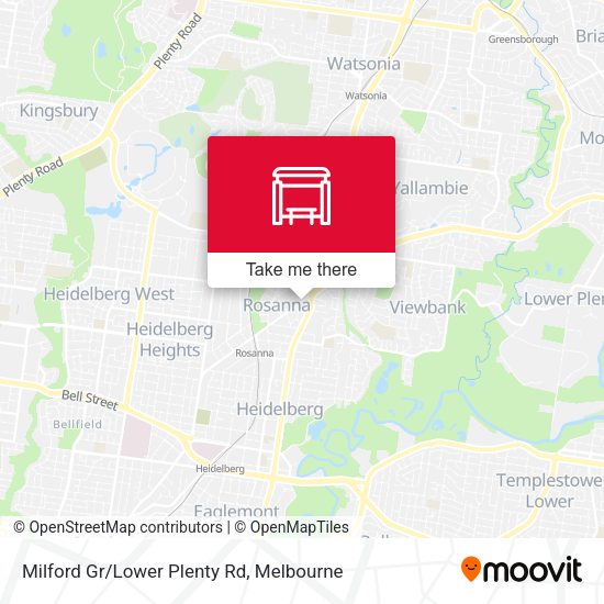 Milford Gr/Lower Plenty Rd map