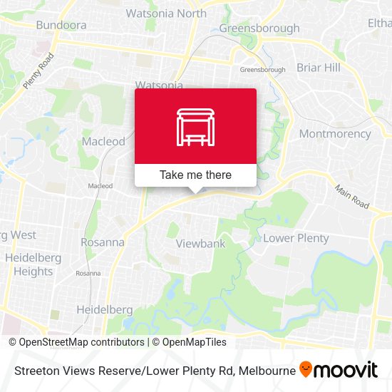 Streeton Views Reserve / Lower Plenty Rd map