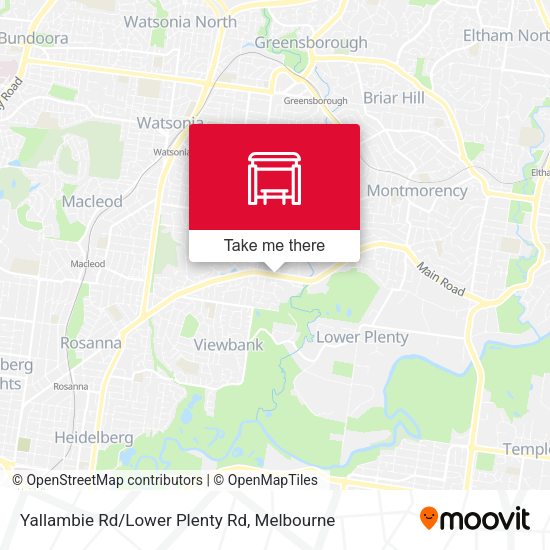 Yallambie Rd/Lower Plenty Rd map