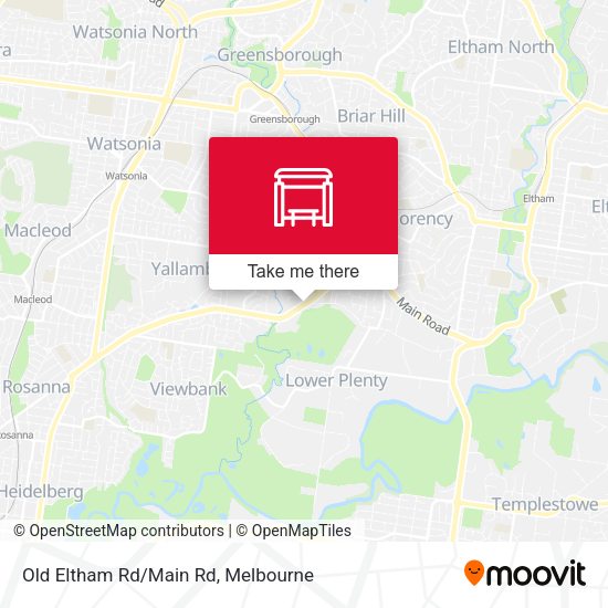 Old Eltham Rd/Main Rd map