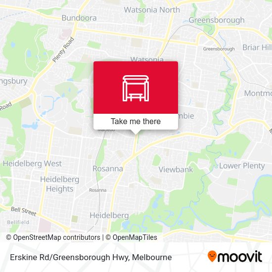 Erskine Rd/Greensborough Hwy map