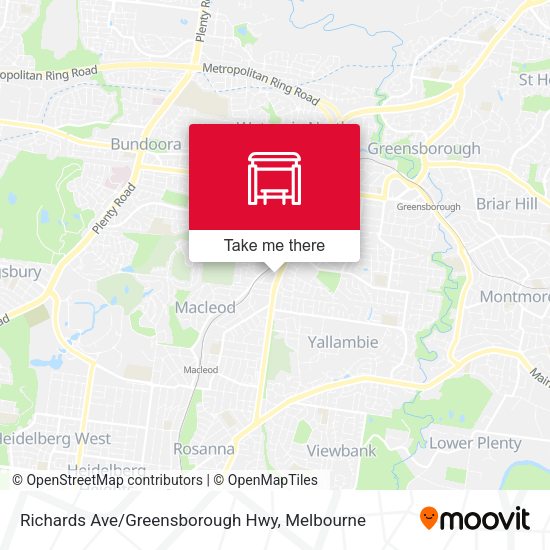 Richards Ave/Greensborough Hwy map