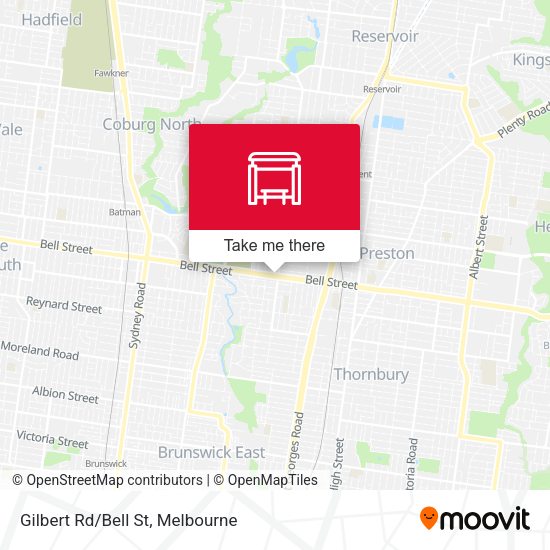 Gilbert Rd/Bell St map