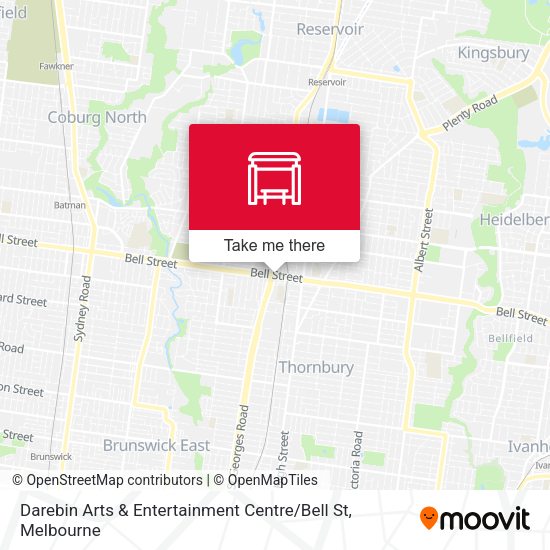 Darebin Arts & Entertainment Centre / Bell St map