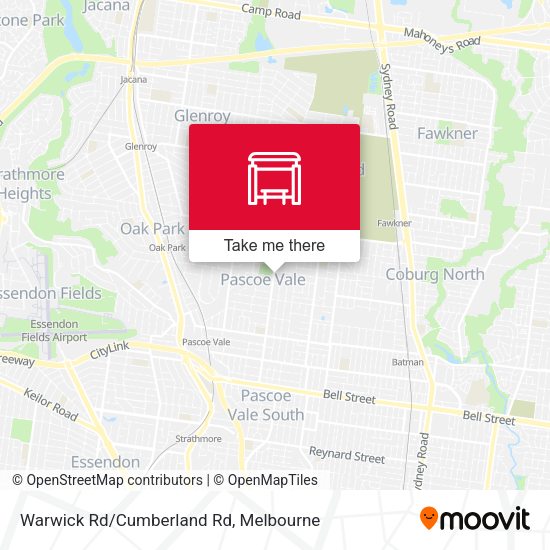Warwick Rd/Cumberland Rd map