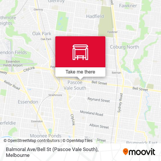 Balmoral Ave / Bell St (Pascoe Vale South) map