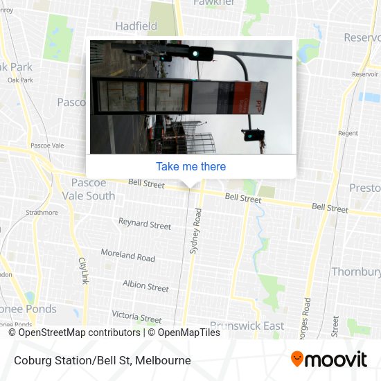 Coburg Station/Bell St map