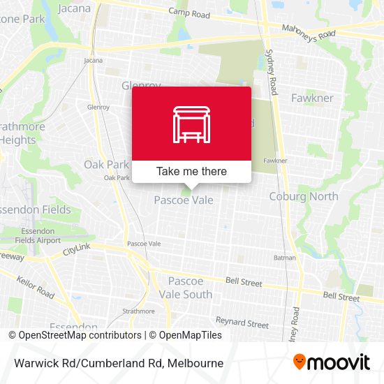 Warwick Rd/Cumberland Rd map