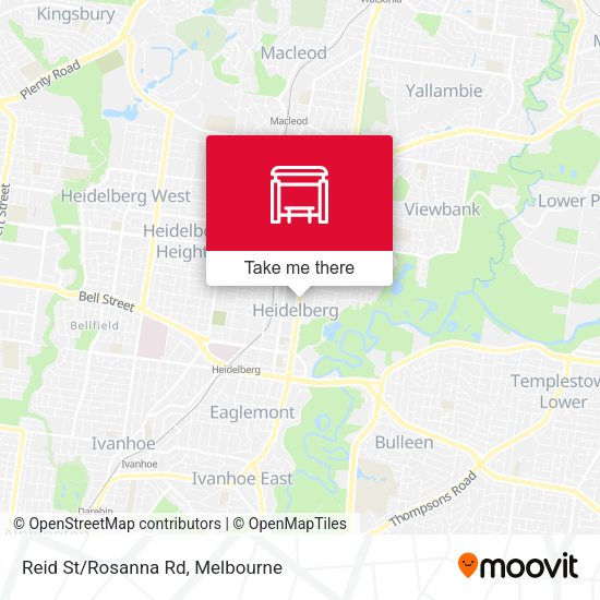 Reid St/Rosanna Rd map