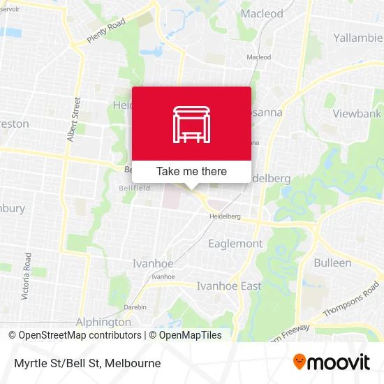 Mapa Myrtle St/Bell St