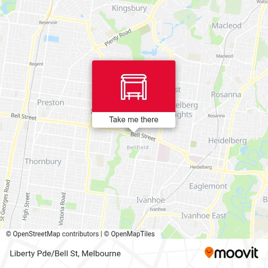 Mapa Liberty Pde/Bell St