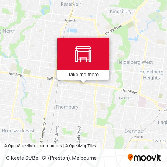 O'Keefe St/Bell St (Preston) map