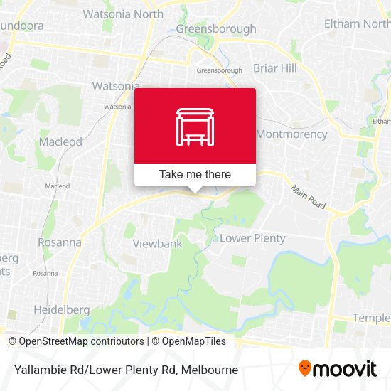 Yallambie Rd/Lower Plenty Rd map