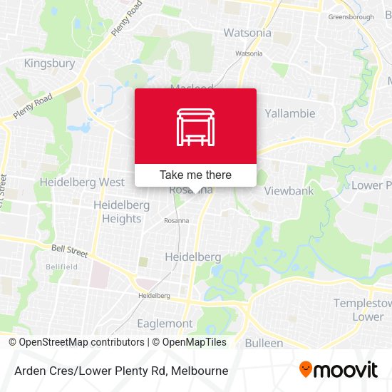 Arden Cres/Lower Plenty Rd map