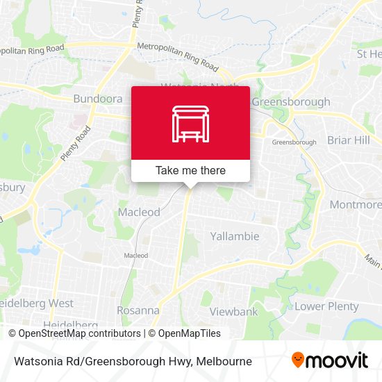 Watsonia Rd/Greensborough Hwy map