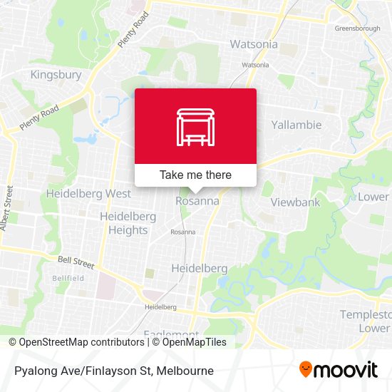 Pyalong Ave/Finlayson St map
