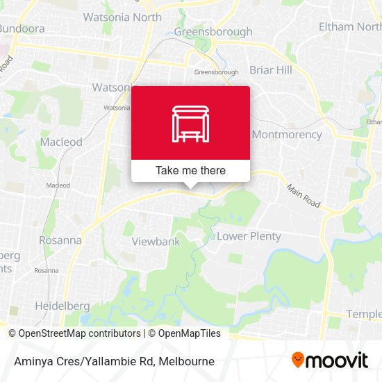 Aminya Cres/Yallambie Rd map