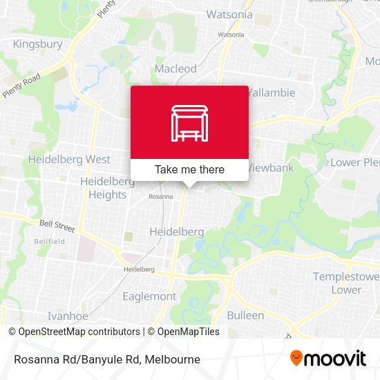 Rosanna Rd/Banyule Rd map
