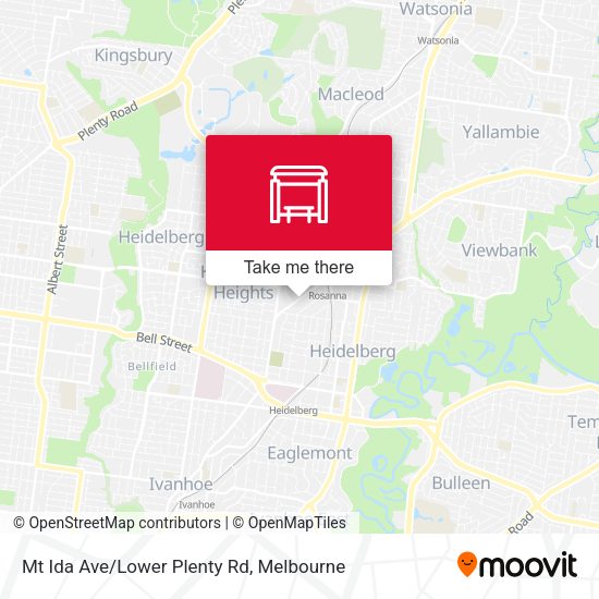 Mt Ida Ave/Lower Plenty Rd map