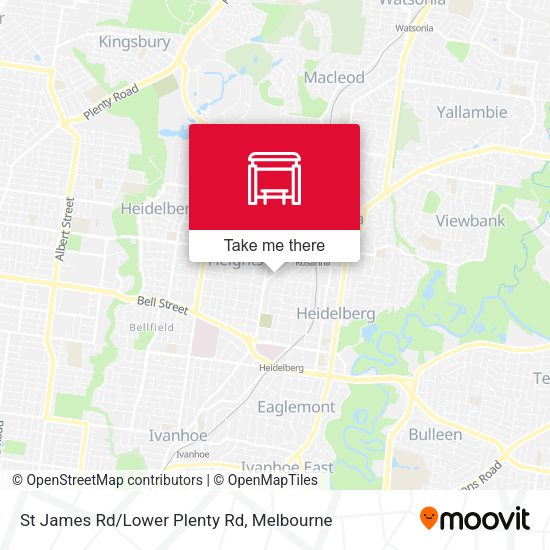 St James Rd/Lower Plenty Rd map