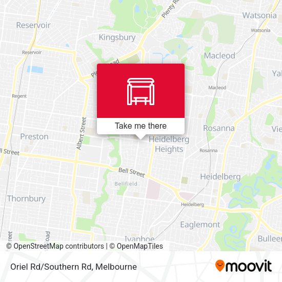 Oriel Rd/Southern Rd map