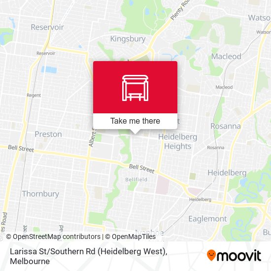 Larissa St / Southern Rd (Heidelberg West) map