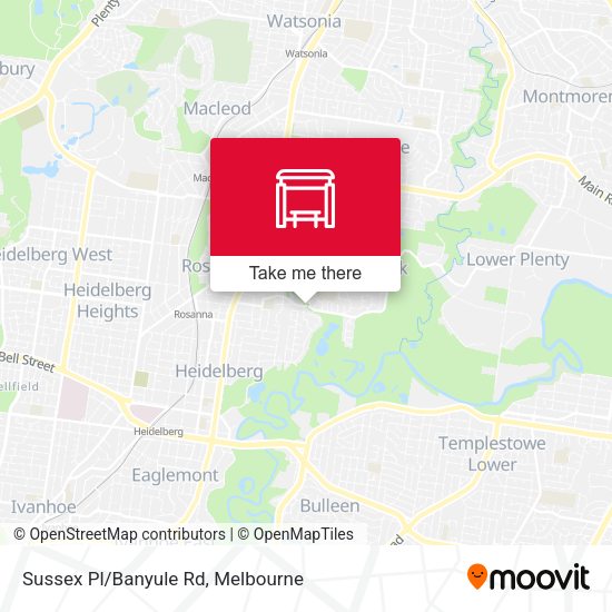 Sussex Pl/Banyule Rd map
