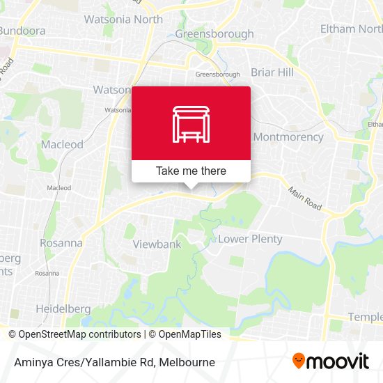 Aminya Cres/Yallambie Rd map