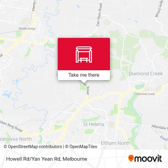 Howell Rd/Yan Yean Rd map
