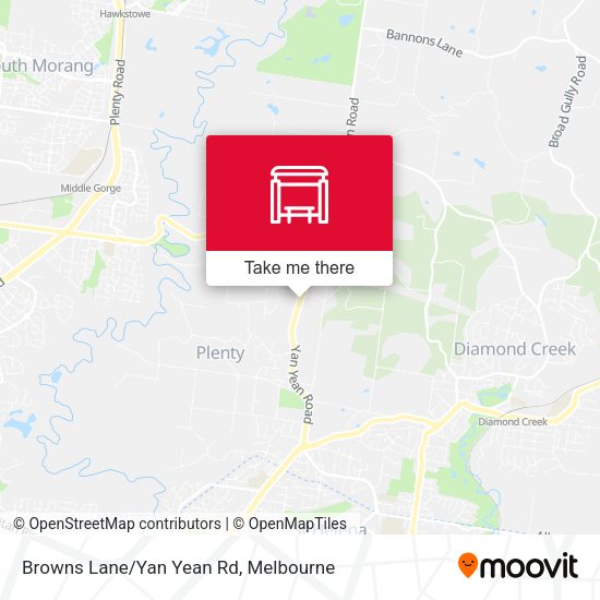 Browns Lane/Yan Yean Rd map