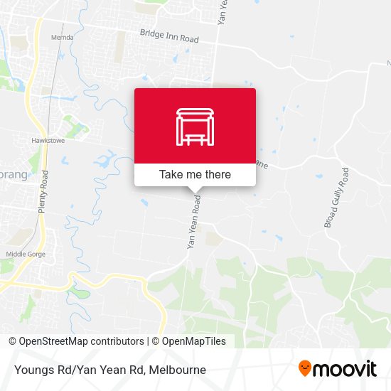 Youngs Rd/Yan Yean Rd map