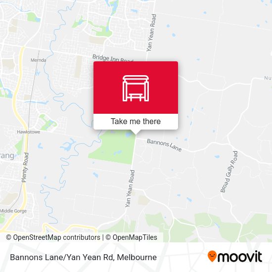 Bannons Lane/Yan Yean Rd map