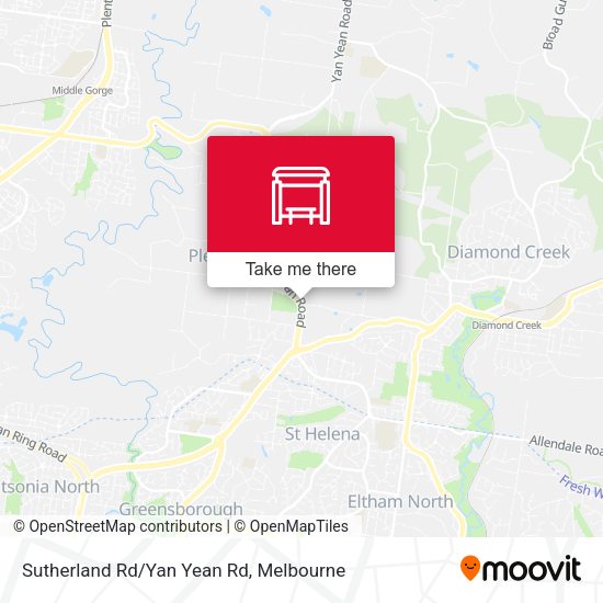 Sutherland Rd/Yan Yean Rd map