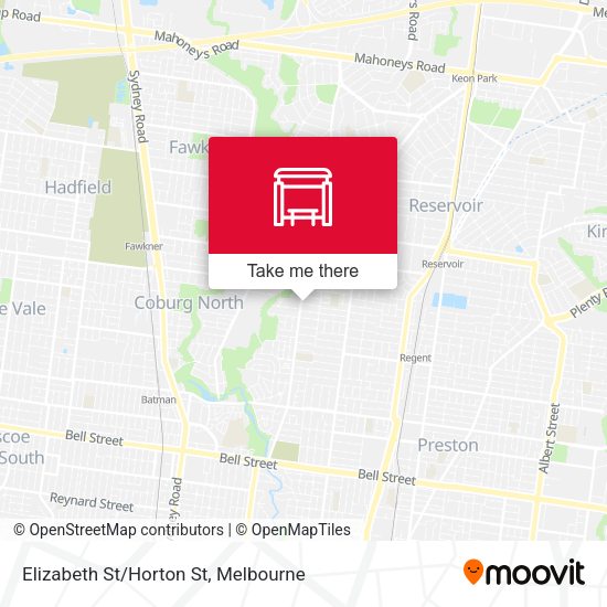 Elizabeth St/Horton St map