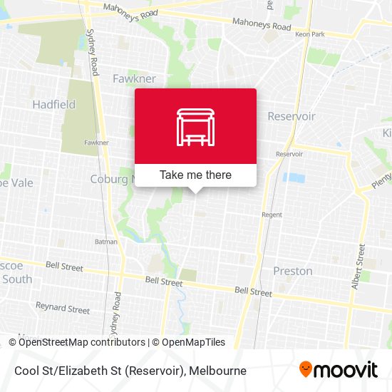 Cool St / Elizabeth St (Reservoir) map