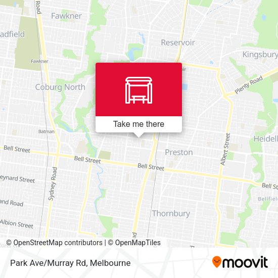 Park Ave/Murray Rd map