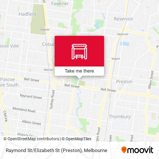 Raymond St / Elizabeth St (Preston) map