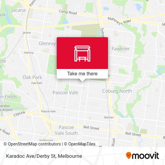 Karadoc Ave/Derby St map
