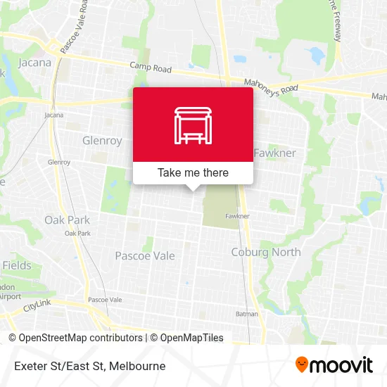 Mapa Exeter St/East St