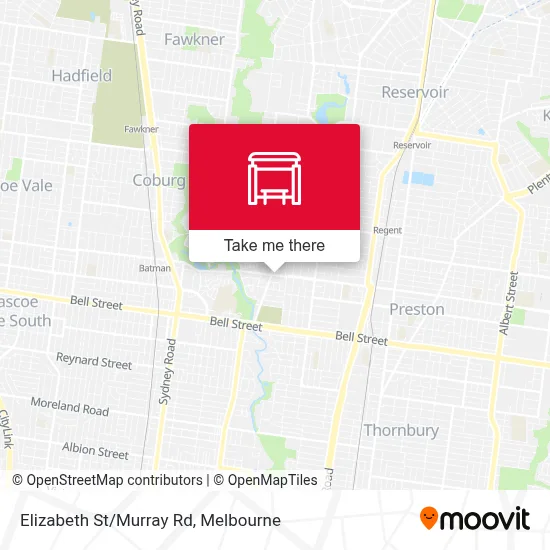 Mapa Elizabeth St/Murray Rd